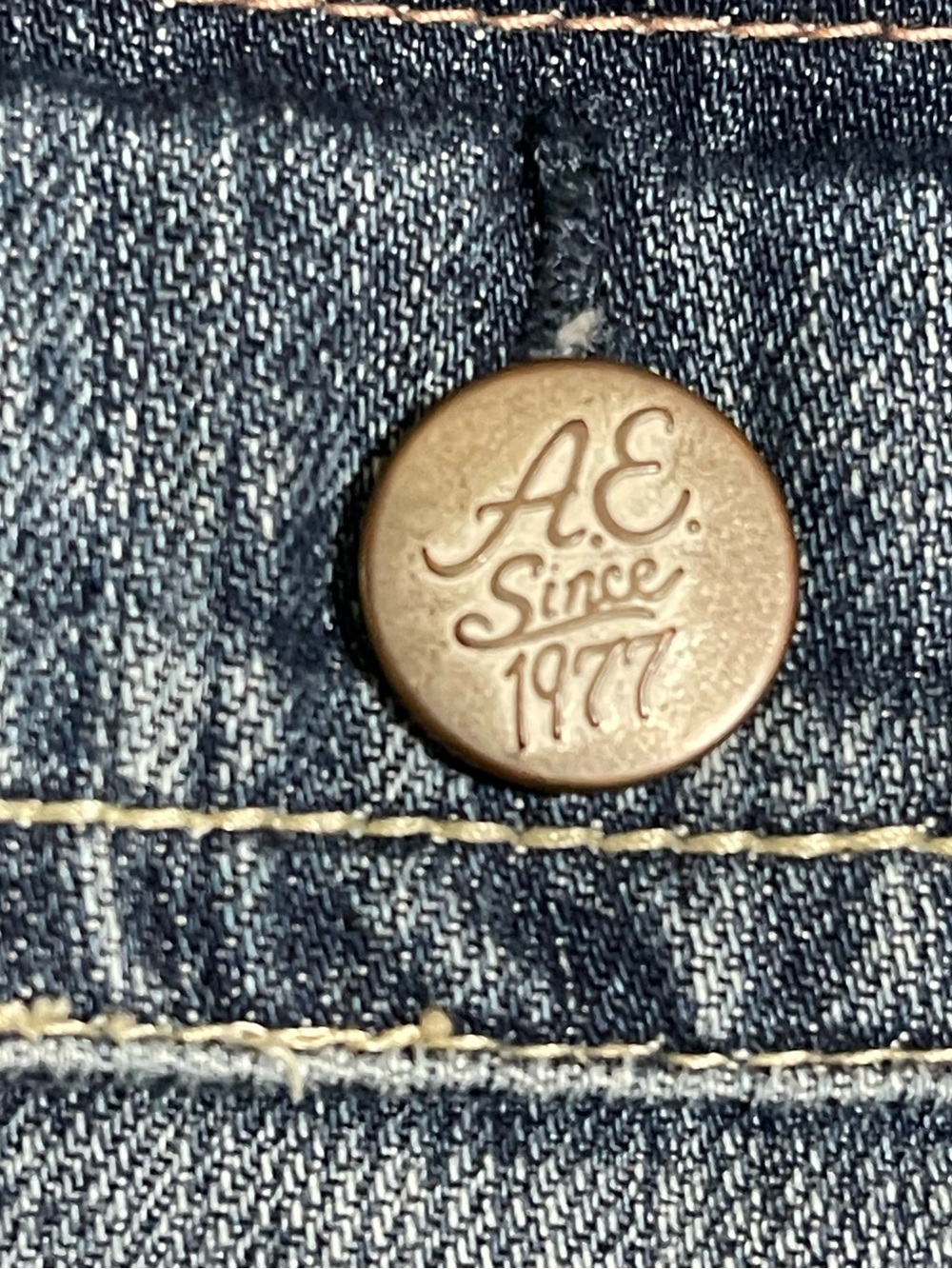Vintage American Eagle Outfitters Denim Mini Skirt in Dark Blue Wash - Picture 3 of 10